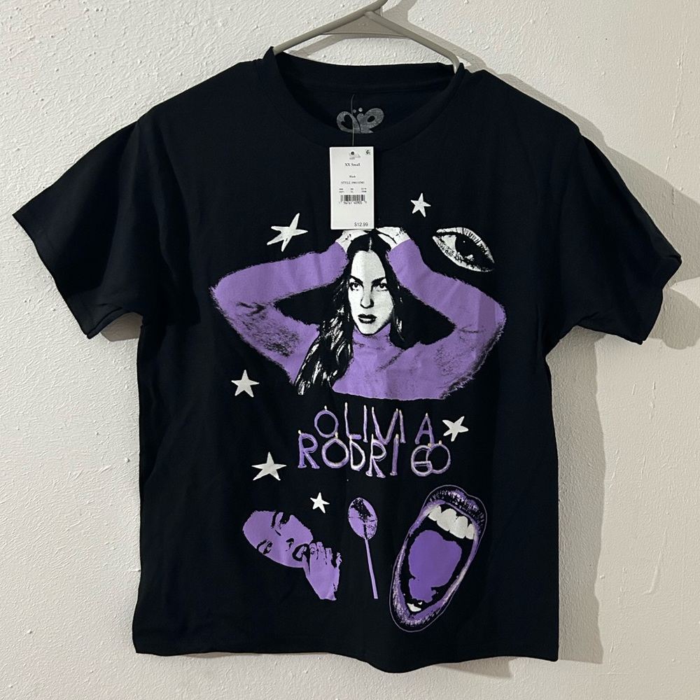 Olivia Rodrigo Black and Purple Graphic Tee - Picture 1 of 4